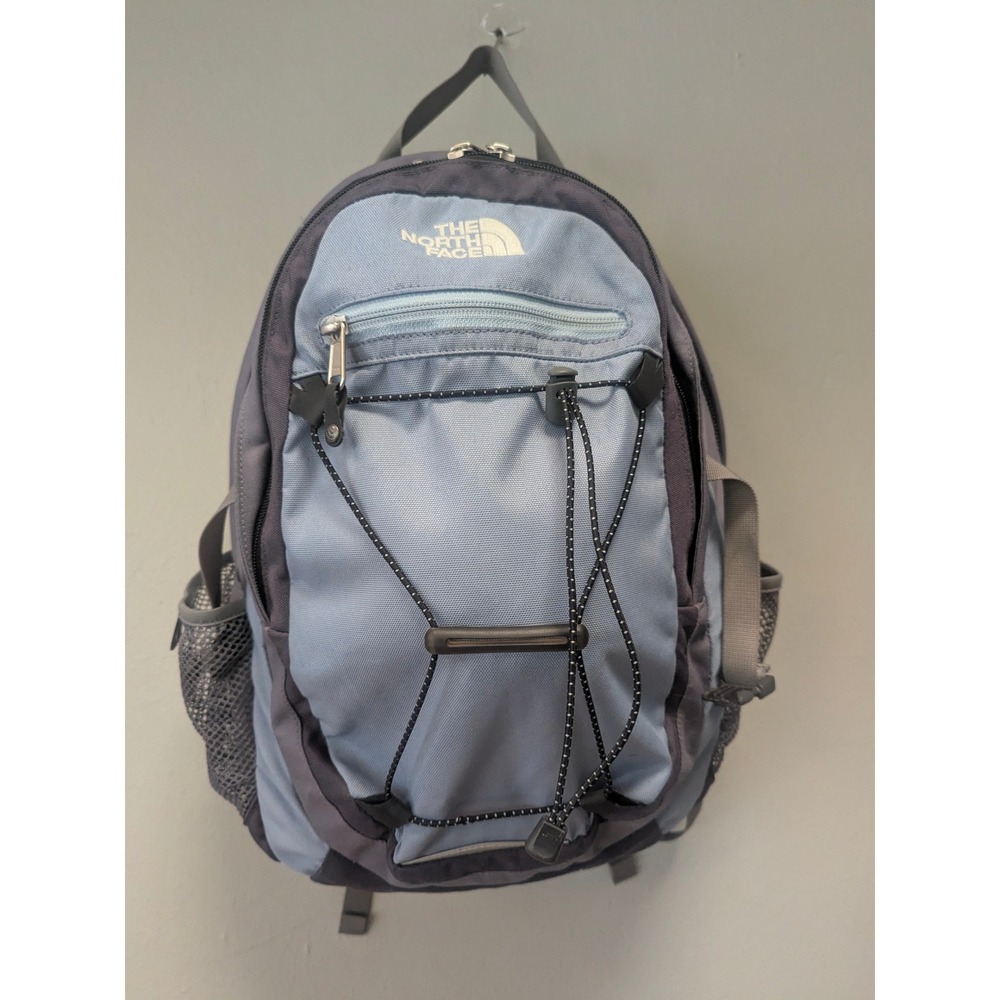 The North Face Isabella Womens Backpack Blue Gray Bungee Laptop Daypack TNF